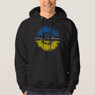 Blauwe en gele zonnebloem Bid voor Oekraïne Hoodie