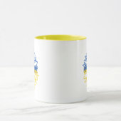 Blauwe en gele zonnebloem met opschrift Oekraïne Mok (Midden)