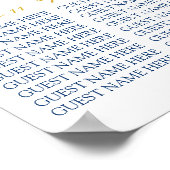 Blauwe en gele zweetzaaikaart poster (Hoek)