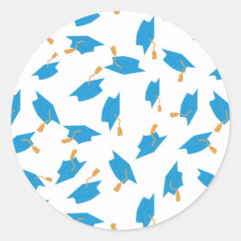 Blauwe en goudAfstuderen Sticker