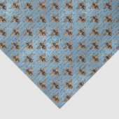 blauwe en goudbijen tissuepapier (Detail)