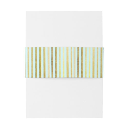 Blauwe en goudbloem met band uitnodigingen wikkel (Achterkant Voorbeeld)