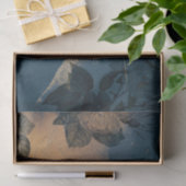 Blauwe en goudbloemen,  tissuepapier (Geschenk)