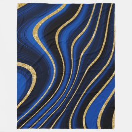 Blauwe en gouddeken fleece deken