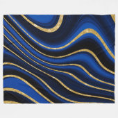Blauwe en gouddeken fleece deken (Voorkant (Horizontaal))