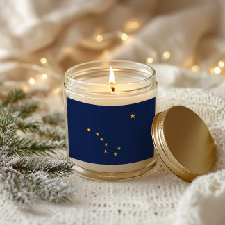 Blauwe en gouden Alaska-vlag Rechthoekige Sticker