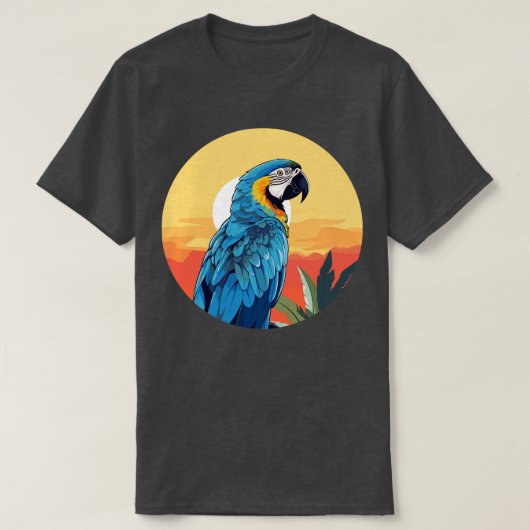 Blauwe en gouden ara 20 t-shirt (Design voorkant)