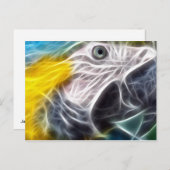 Blauwe en Gouden Ara Briefkaart (Voorkant / Achterkant)