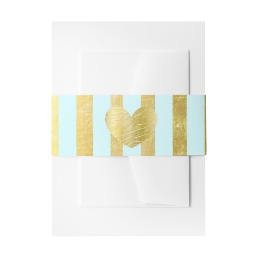 Blauwe en gouden band uitnodigingen wikkel (Voorkant Voorbeeld)