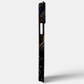 Blauwe en gouden bloemschedel Case-Mate iPhone case (Achterkant / Rechts)