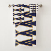Blauwe en gouden Bowties Bad Handdoek (Insitu)