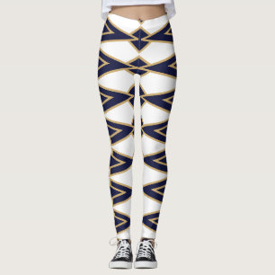 Blauwe en gouden Bowties Leggings
