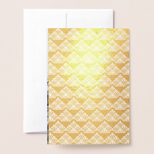 Blauwe en Gouden Folie Art Deco Bruiloft Uitnodigi Folie Kaarten (Met envelop)