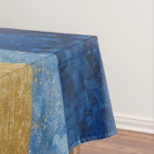 Blauwe en gouden golven tafelkleed (Voorbeeld)