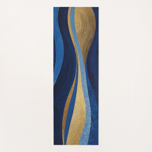 Blauwe en gouden golven yogamat (Voorkant)