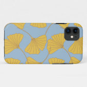 Blauwe en gouden Herfst Ginkgo Ginko Biloba Leaves Case-Mate iPhone Case (Achterkant (horizontaal))