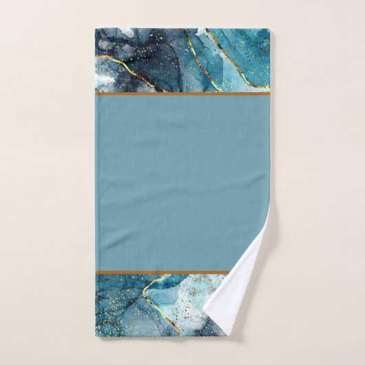 Blauwe en gouden keukenbadhanddoekjes bad handdoek (Handdoek)