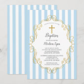 Blauwe en gouden Lijsten jongens Kaart (Voorkant / Achterkant)