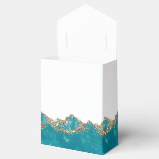 Blauwe en gouden marmer voor de pleisterbox bedankdoosjes (Geopend)