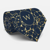 Blauwe en gouden neuronen stropdas (Opgerold)