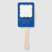 Blauwe en gouden veilingpeddel handwaaier (Voorkant)