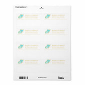 Blauwe en Gouden Vlinder Elegante Zaken Etiket (Full Sheet)