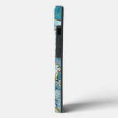 Blauwe en goudglittermarmer Case-Mate iPhone case (Achterkant / Links)