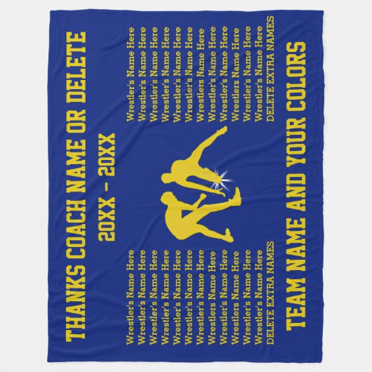 Blauwe en goudkleurige reuksnoer fleece deken (Voorkant)