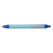 Blauwe en goudkleurige Shimmer Mermaid Scales Blauwe Inkt Pen (Voorkant)