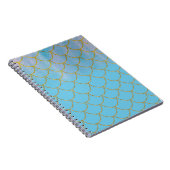 Blauwe en goudkleurige Shimmer Mermaid Scales Notitieboek (Rechterzijde)