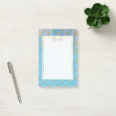 Blauwe en goudkleurige Shimmer Mermaid Scales Post-it® Notes (Kantoor)