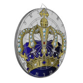 Blauwe en goudkoninklijke kroon dartbord (Voorkant Links)