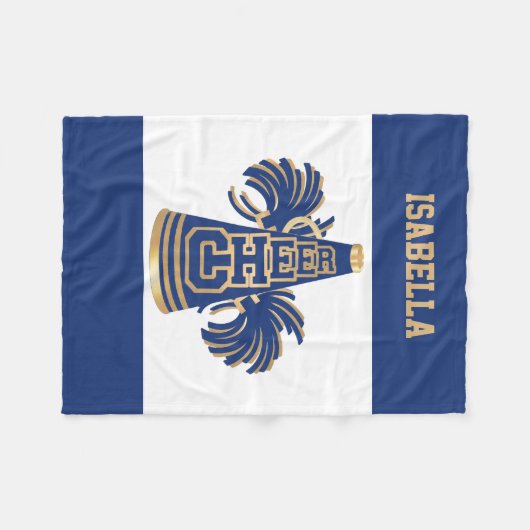 Blauwe en goudkoortsleider Fleece Blanket (Voorkant (Horizontaal))