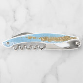 Blauwe en goudkurkschroef kurkentrekker (Achterkant)