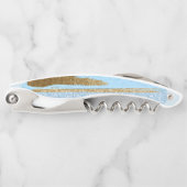 Blauwe en goudkurkschroef kurkentrekker (Voorkant)