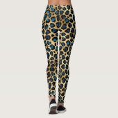 Blauwe en goudluipaard leggings (Achterkant)