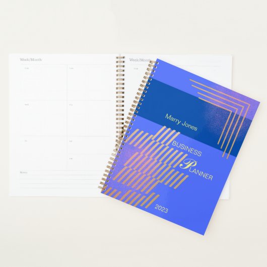 Blauwe en goudmakerij planner (Display)