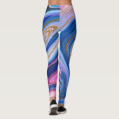 Blauwe en goudmarmer leggings (Achterkant)