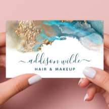 Blauwe en goudmatige kunst Vloeibare Waterverf Ink