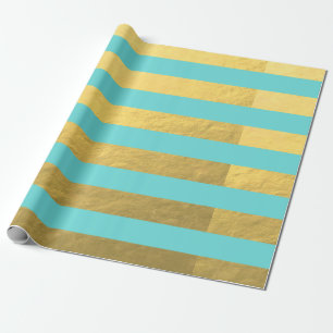 Blauwe en goudoliesnijpes bedrukt cadeaupapier