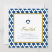 Blauwe en goudster van David Hanukkah Holiday Part Kaart (Voorkant)