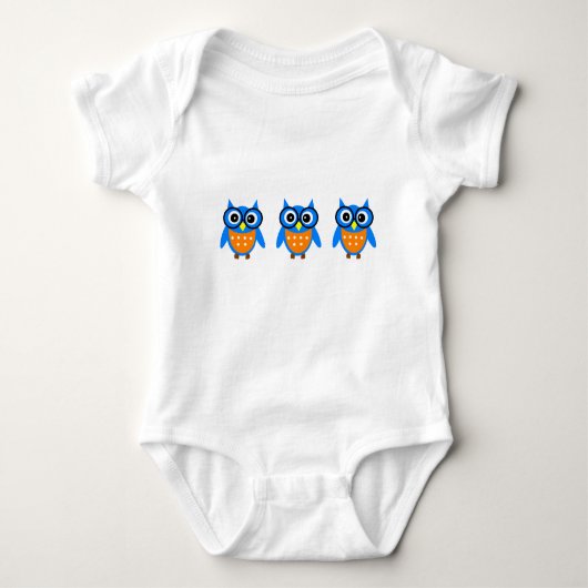 Blauwe en grijze Baby Draag Romper (Voorkant)