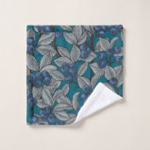 Blauwe en grijze bosbessen bad handdoek (Wasdoekje)