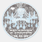 Blauwe en grijze damesluchters Stickers (Voorkant)