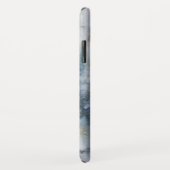 Blauwe en grijze gemarmerde textuur Case-Mate iPhone case (Achterkant/rechts)