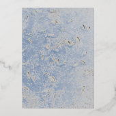 Blauwe en grijze marmer katholieke monogrammed Wed Folie Uitnodiging (Achterkant)