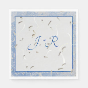 Blauwe en grijze marmer-monogramed Napkins Servet