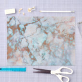 Blauwe en grijze marmeren steen en bruine glitter tissuepapier (Craft)