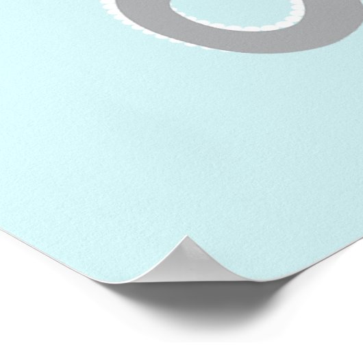 Blauwe en grijze oceaanleven - Octopus Nursery Pri Poster (Hoek)