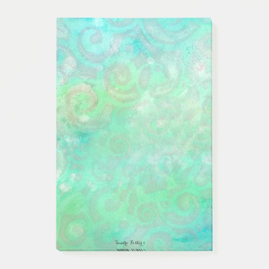 Blauwe en groene Abstracte kunst Post-it® Notes (Voorkant)